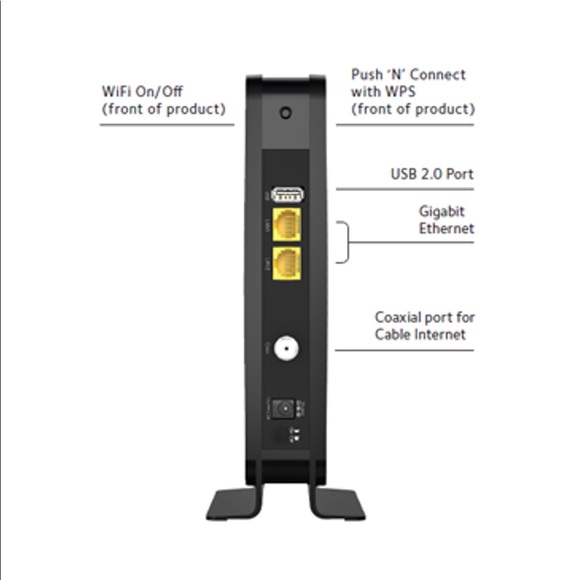 NETGEAR - C3700 N600 WiFi Router - Picture 3 of 4